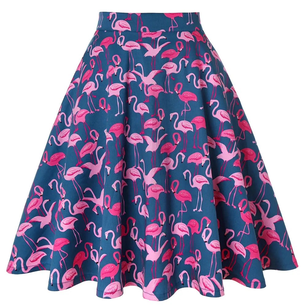 High Waist Midi Women Swing Skirt